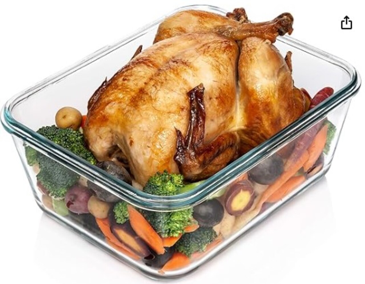 LARGE 14 cup/ 112 oz Glass Food Storage Container with Locking Lid. Food, vegetables, or fruits can be stored in this container. Baking Casserole, Lasagna, Baking, Roasting Chicken, and a variety of other delectable foods Free of BPA